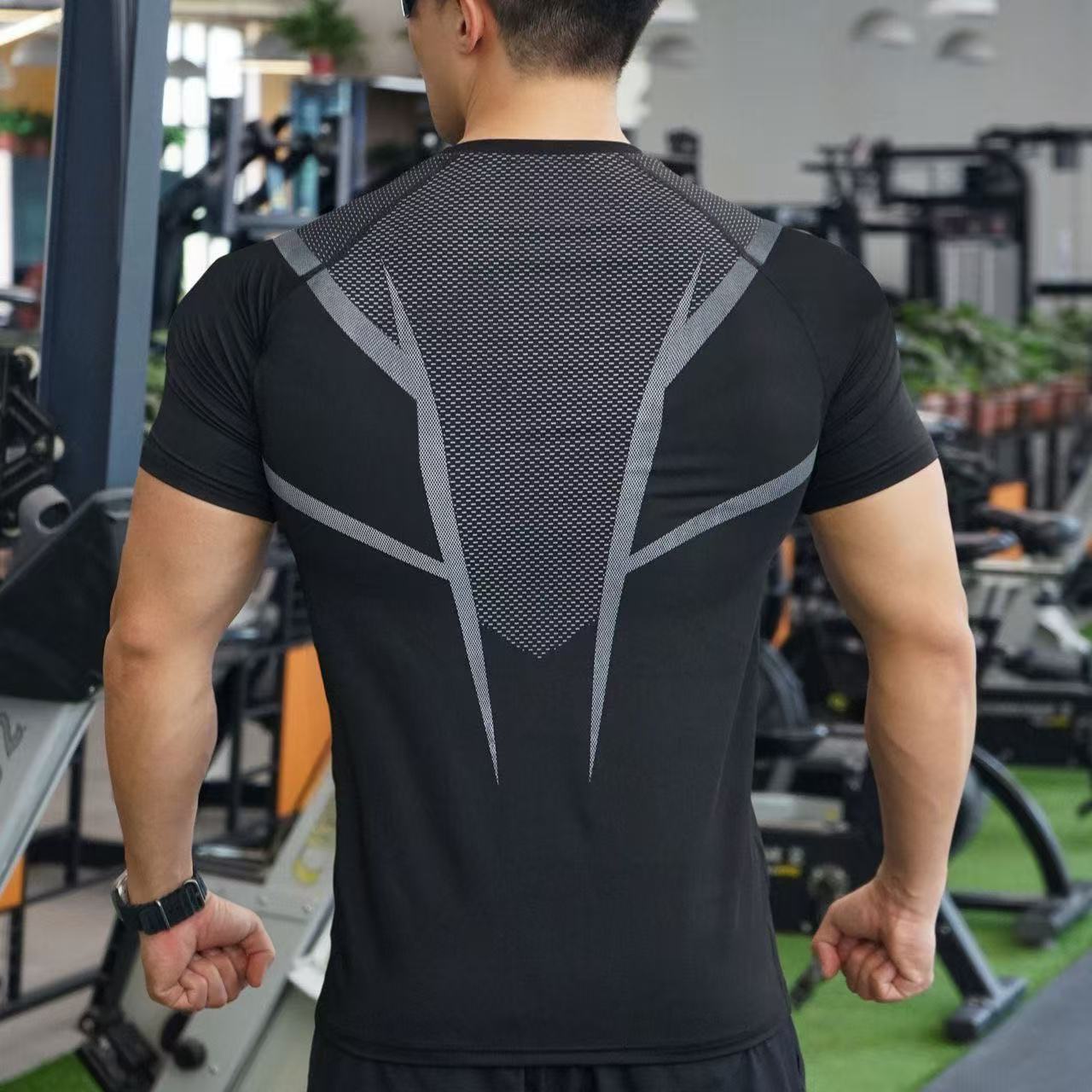 Men's Fitness T-shirt Seamless Quick Drying Breathable Oversized_voghion.com