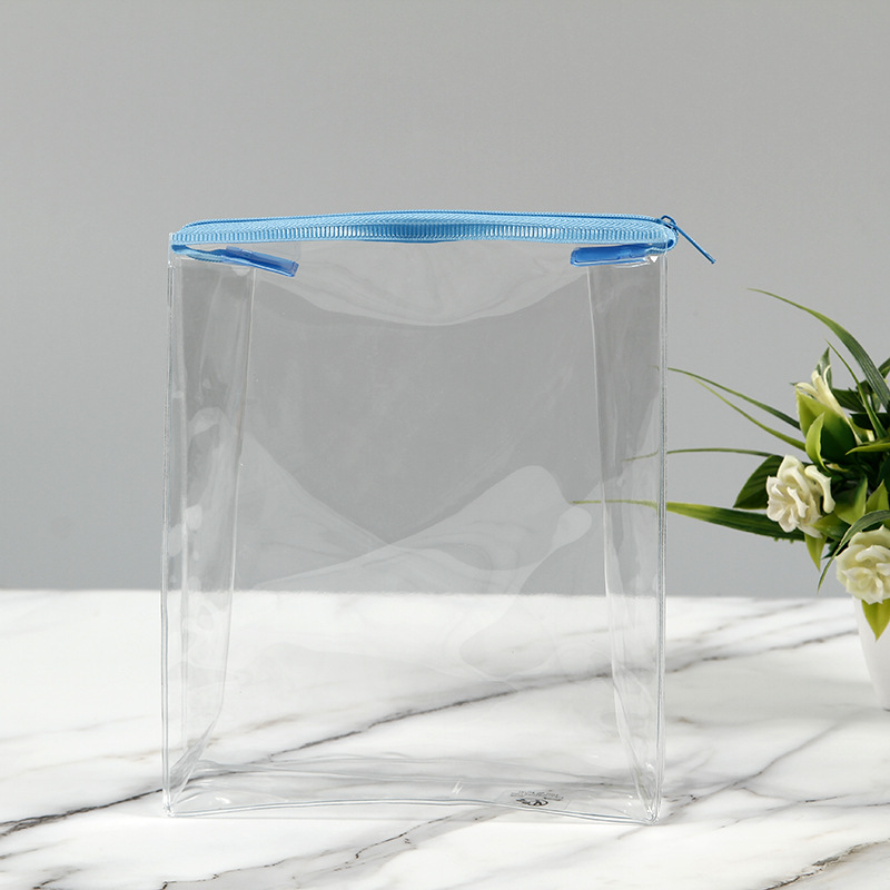 厂家透明PVC拉链袋户外旅行洗漱用品收纳袋高频热压立体pvc袋