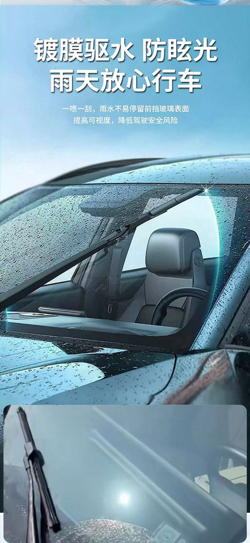 Car windshield washer fluid, powerful oil film and insect residue remover, summer decontamination, strong wiper fluid, winter anti-freeze, suitable for all seasons