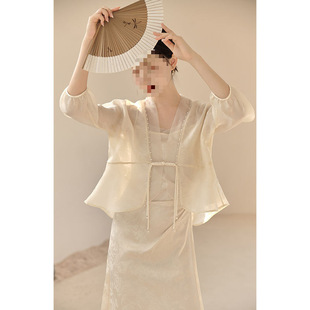 2025 New Summer Style Gentle and Cool Retro Literary New Chinoiserie Simple Pearl Elegant Lady Zen Suit