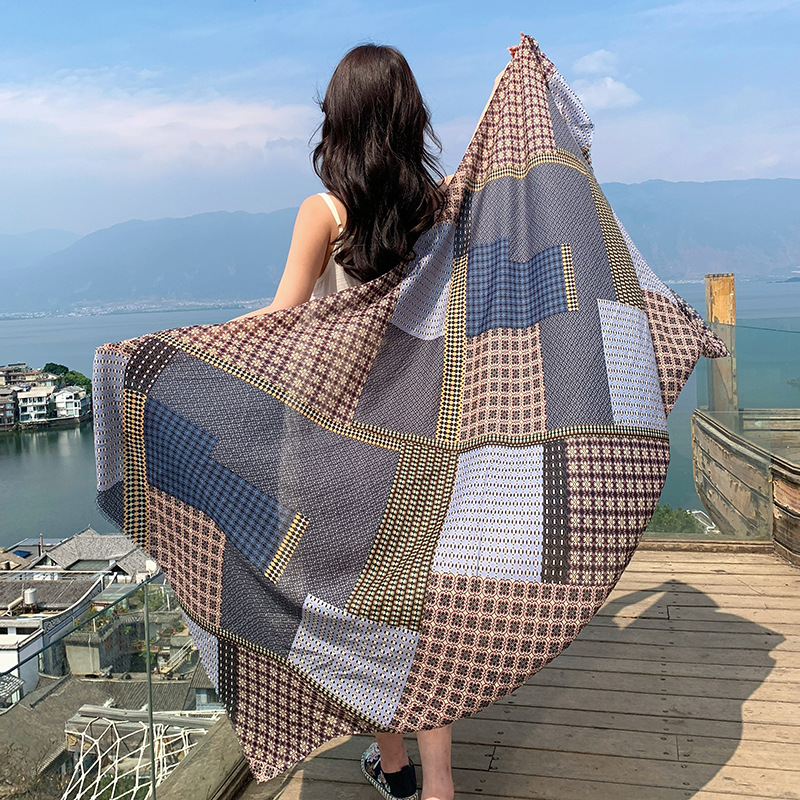 2025 nuevo algodón y lino de alta calidad, chal de protección solar, playa de playa, desierto, bufandas al por mayor