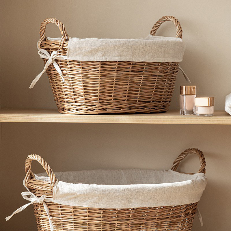 Cesta de ropa sucia de mimbre, cesta de almacenamiento de ropa sucia, baño de alto valor, ropa, artefacto, almacenamiento de muñecas