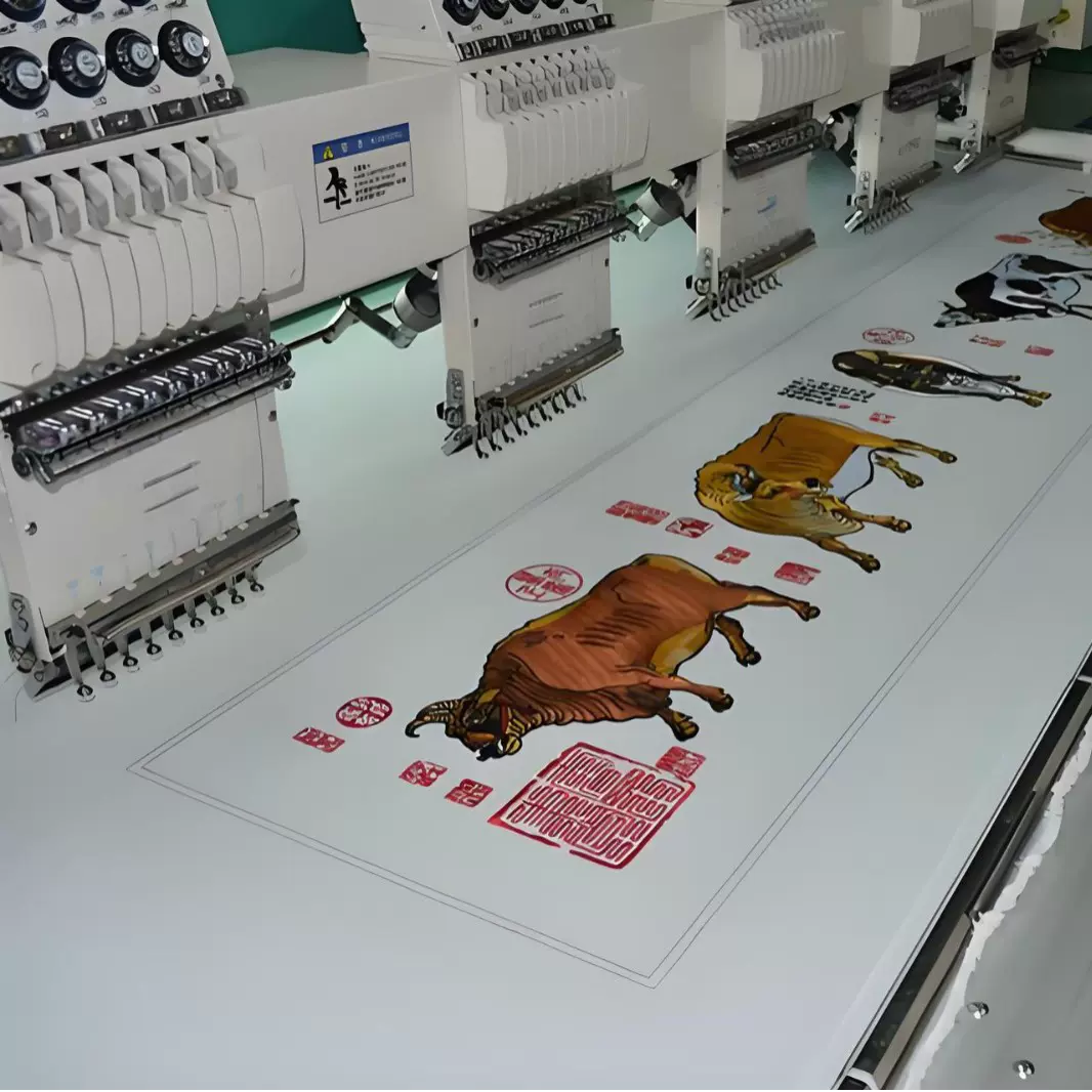 印度高速智能电脑刺绣机高产高精毛巾亮片绣花机双色飞织电绣机