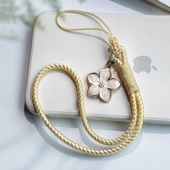清新文芸携帯電話チェーンストラップ短い携帯電話ケースストラップ手首手編み花古風キーusb