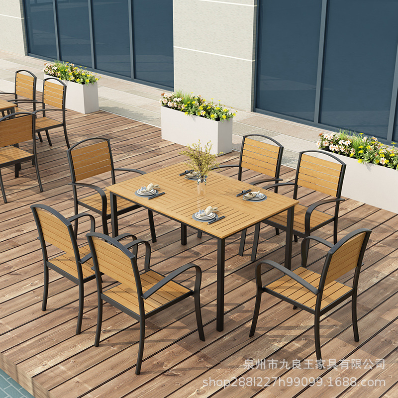 Simplicity outdoor table and chair combination homestay courtyard casual plastic table and chair suit hotel open -air balcony negotiated tables and chairs