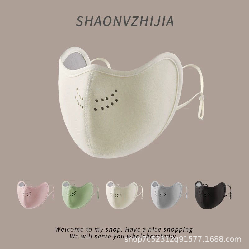 冬季澳绒3D立体户外保暖口罩女加厚加绒防风防寒骑行防尘遮阳面罩