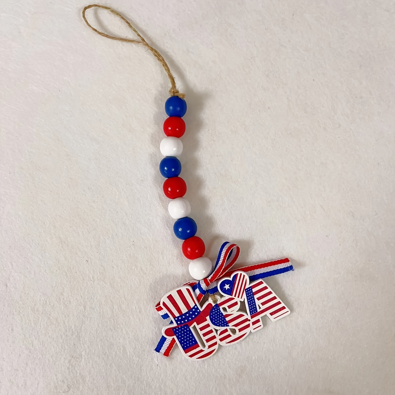 Día de la Independencia de los Estados Unidos bandera de cuentas DiDi color perlas de madera de caña colgante de decoración de ambiente interior