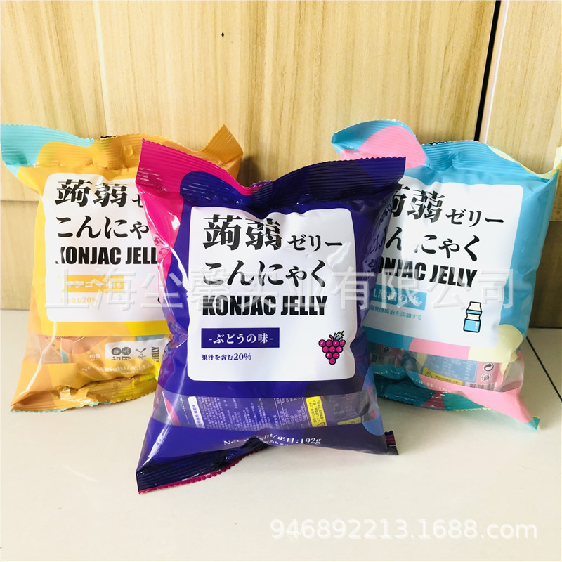 台竹乡蒟蒻果冻192g葡萄味芒果味果汁型可吸吸果冻零食乳酸菌味