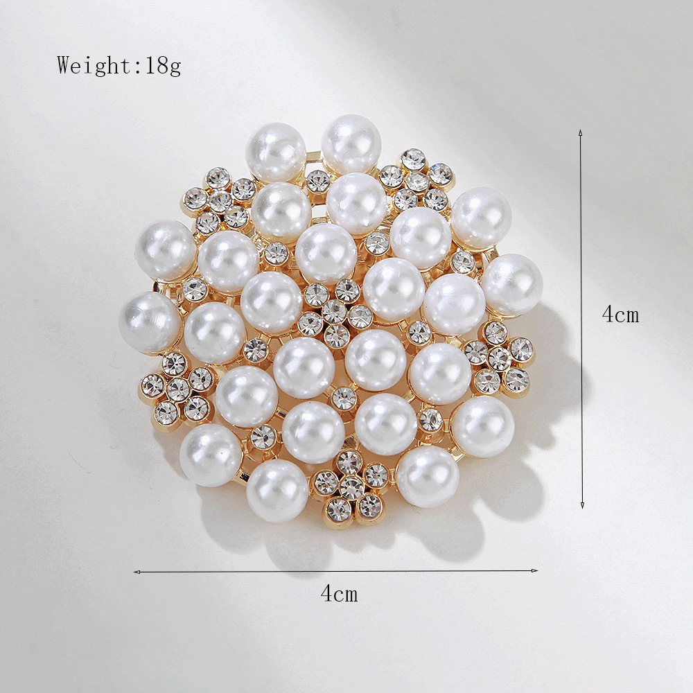 Broche camélia en alliage de strass et perles, mode coréenne, respectueuse de l'environnement, accessoires de vêtements pour corsage féminin, bijoux_voghion.com