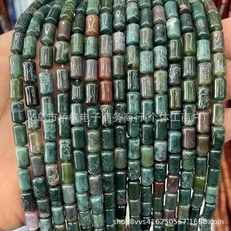 水晶原石6×10mm圆柱天然虎石粉晶DIY饰品配件跨境直播热卖|undefined