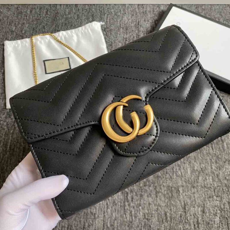 G Brand Genuine Leather Marmont Envelope Bag Woc Chain Bag Crossbody Shoulder Underarm Bag Fashionable Versatile Women's Bag