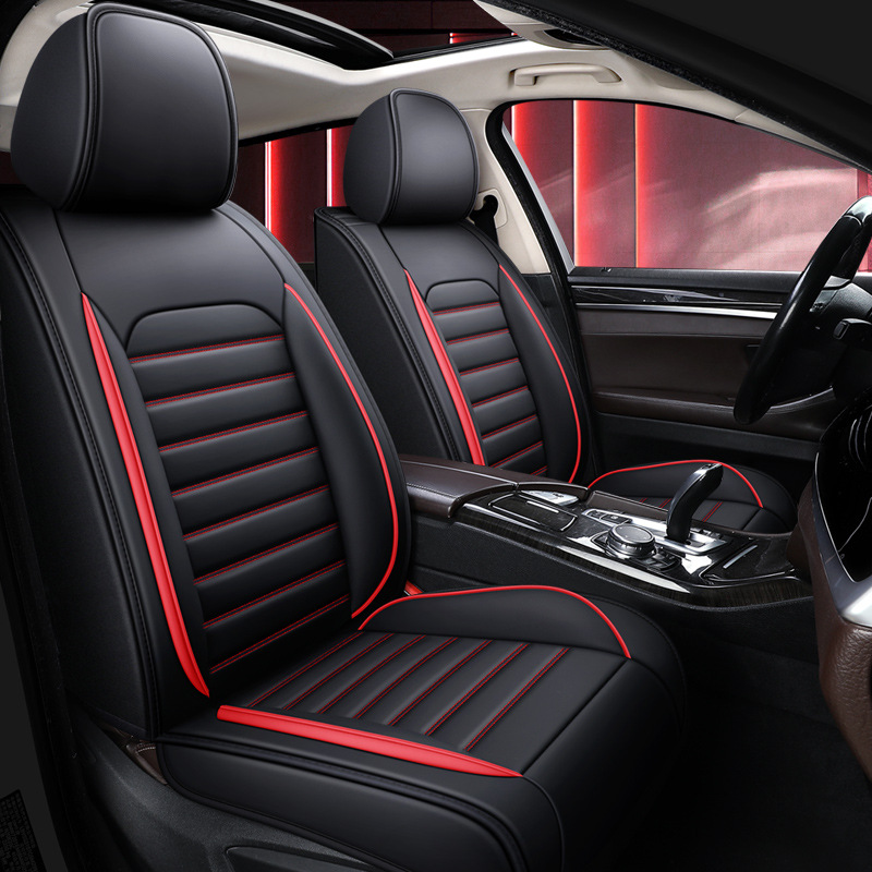 Seat cushion, seat cover — Qìchē Stripe Full Leather - red