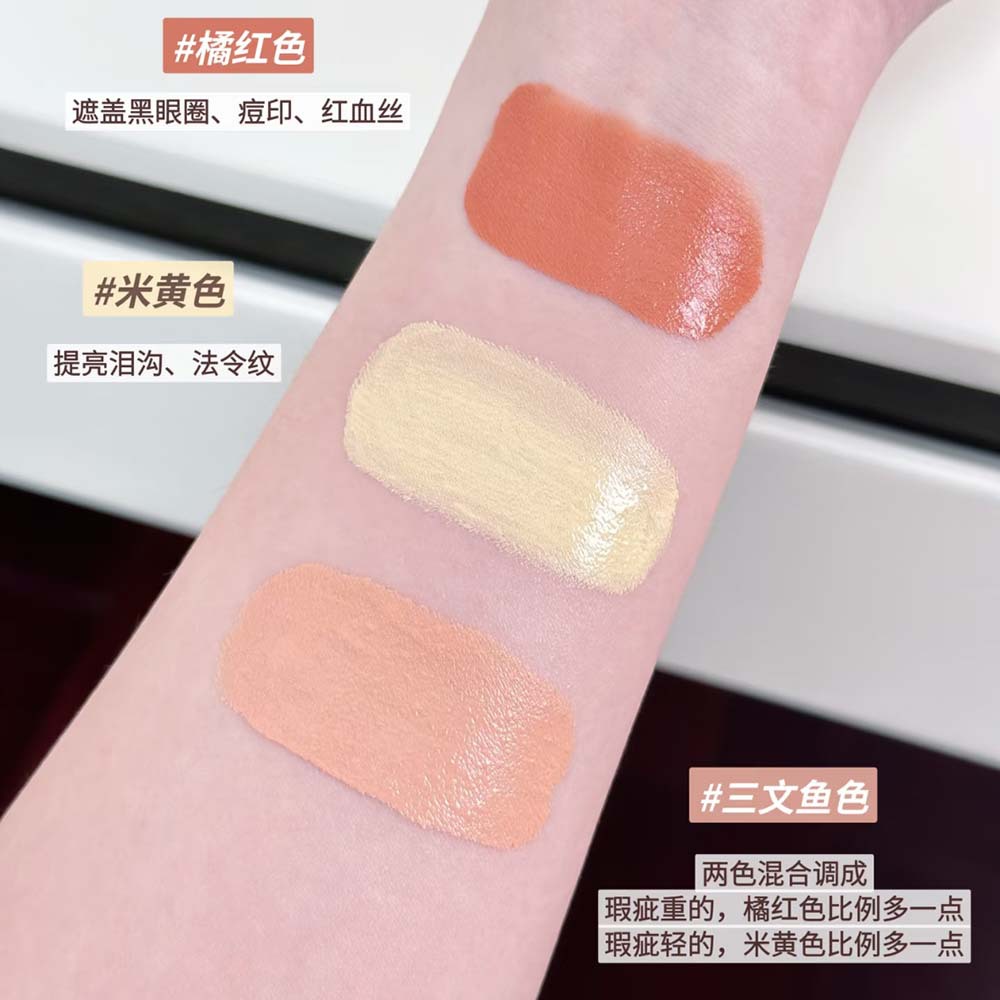 CAPPUVINI Color Correction Concealer para cubrir las manchas faciales, acné, maquillaje hidratante y seco, concelador de color