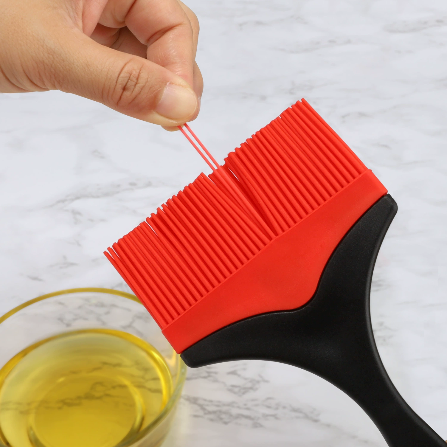 Zibo barbecue silicone barbecue brush wide-mouth oil brush food-grade sauce brush BBQ separated PP handle oil brush