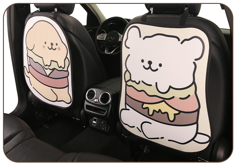 Car Seat Back Anti-Kick Pad Rear Universal Cartoon Kidsren's Stain-Resistant Car Rear Seat Protective Pad Protective Pad