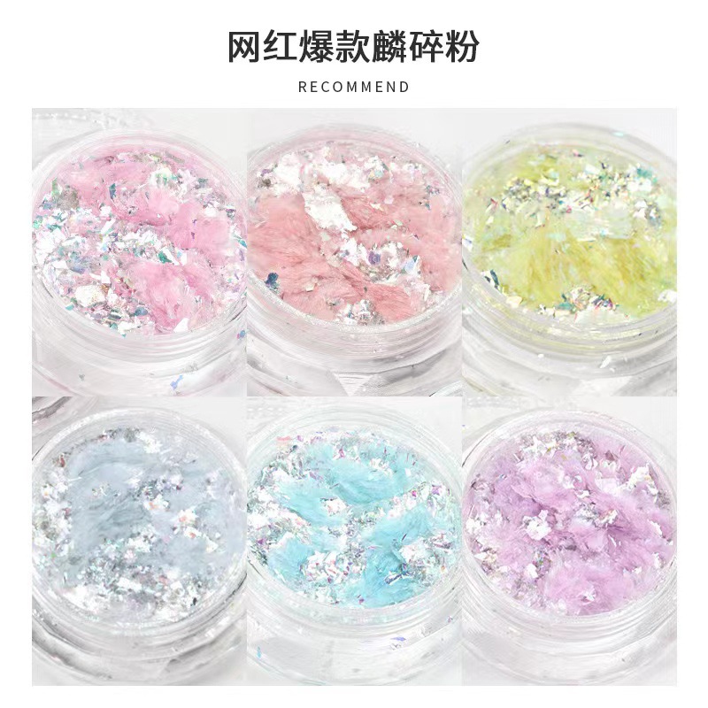 Flash de uñas mezclado Lin polvo roto polarizado flash fino Aurora cristal diamante polvo Super Flash lentejuelas reflectantes joyería de uñas