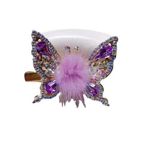 Children's Mink Hair Sweet Hair Clip Moving Butterfly Bangs Clip Side Clip Girls Duckbill Clip Top Clip Internet Celebrity Hair Clip