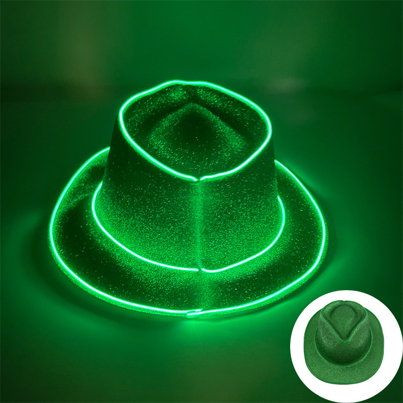 LED luminoso esquinilla sombrero sombrero de jazz plástico rosa disfraz de Halloween carnaval espectáculo sombrero de fiesta accesorios