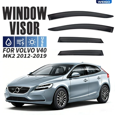 Window Visor, Rain shield - standard-packaging-without-logo-volvo-v40-mk2-2012-2019-no-bright-strips-rain-shield