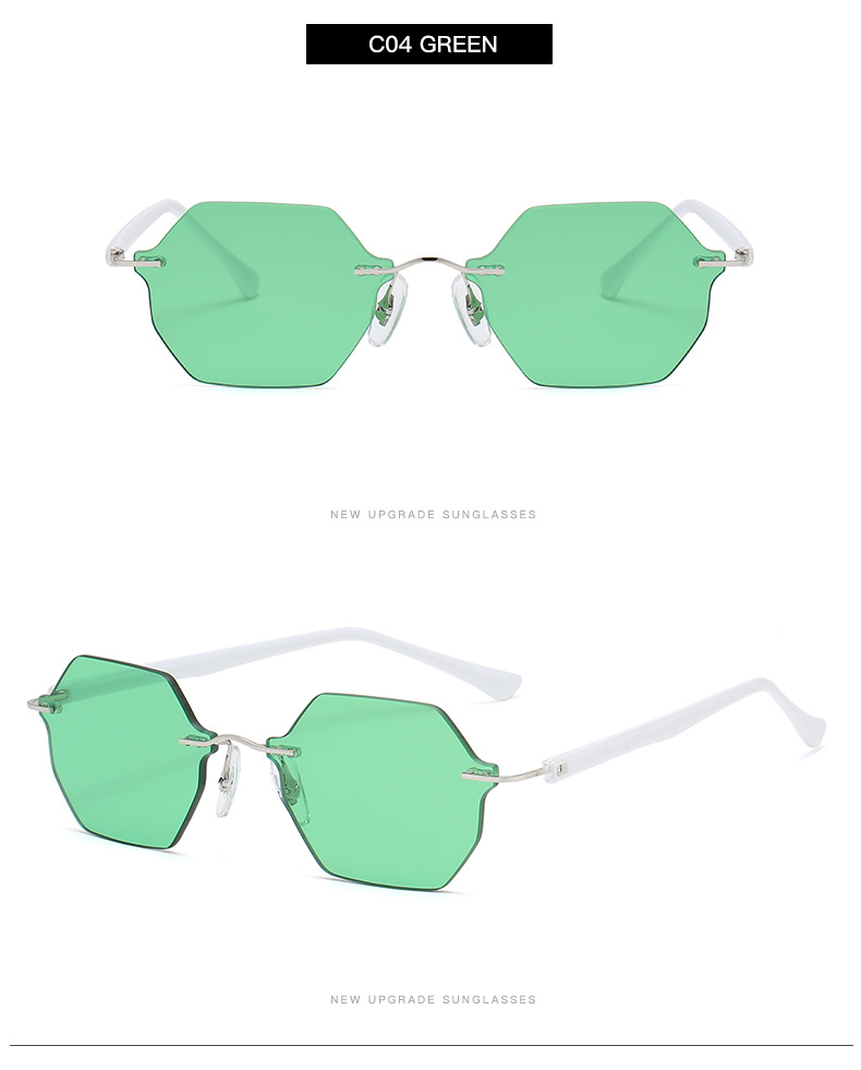 New Style Fashion Frameless Polygonal Multicolor Metal Sunglasses display picture 9