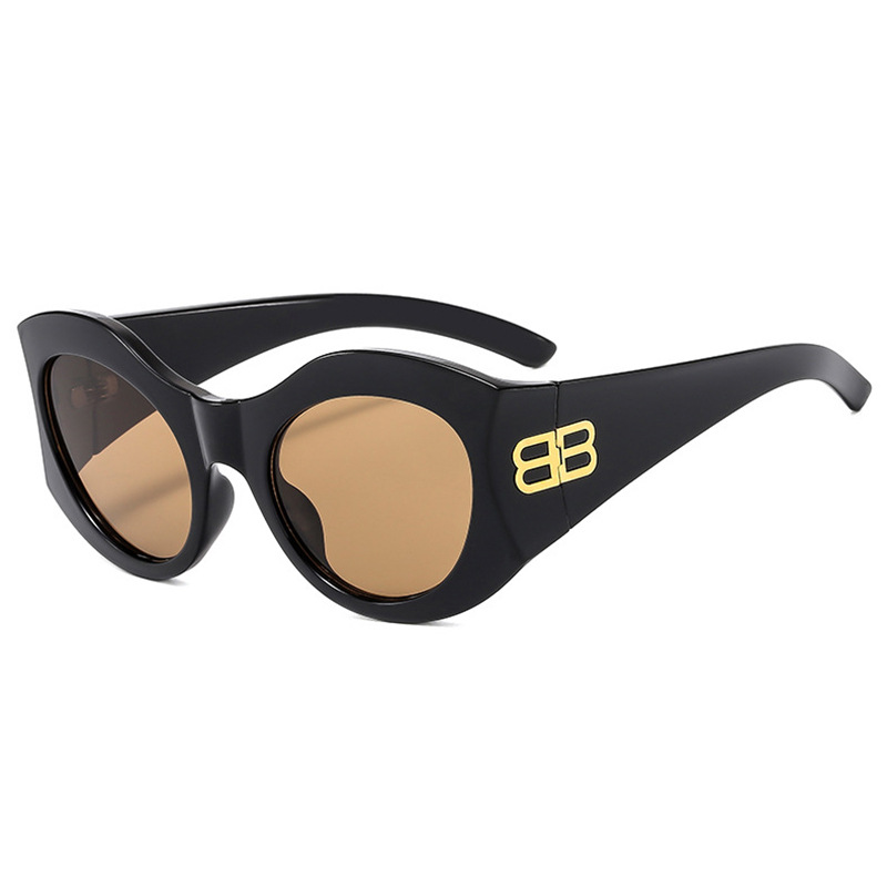 Nuevas letras transfronterizas B personalidad marco grande tendencia redonda gafas de sol de moda ins mismo estilo street hip-hop