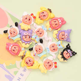 可爱卡通变装星星人 diy奶油胶手机壳钥匙扣发夹鞋扣树脂饰品配件