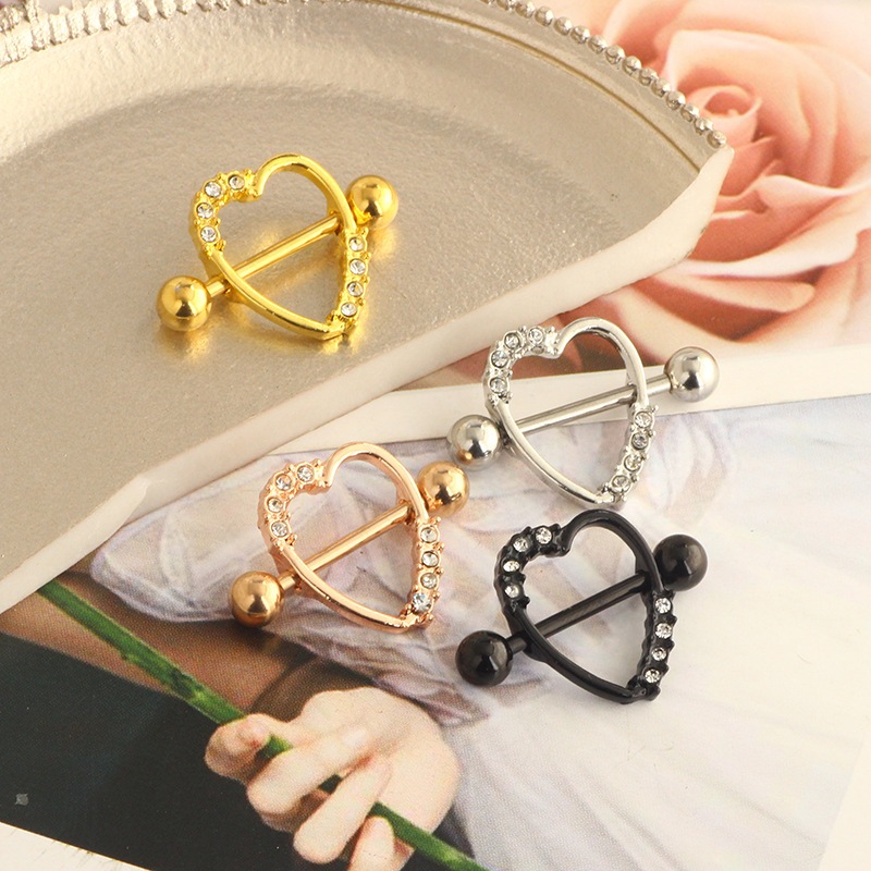 Rose Gold Stainless Steel Milk Nail Love Plating Breast Ring Sun Flower Nipple Ring Piercing Jewelry detail image 8