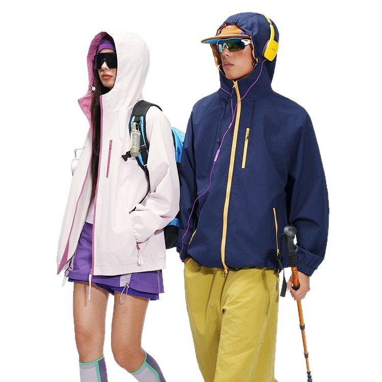 山系户外冲锋衣男女款2025新款超好看多巴胺徒步登山撞色夹克外套|undefined