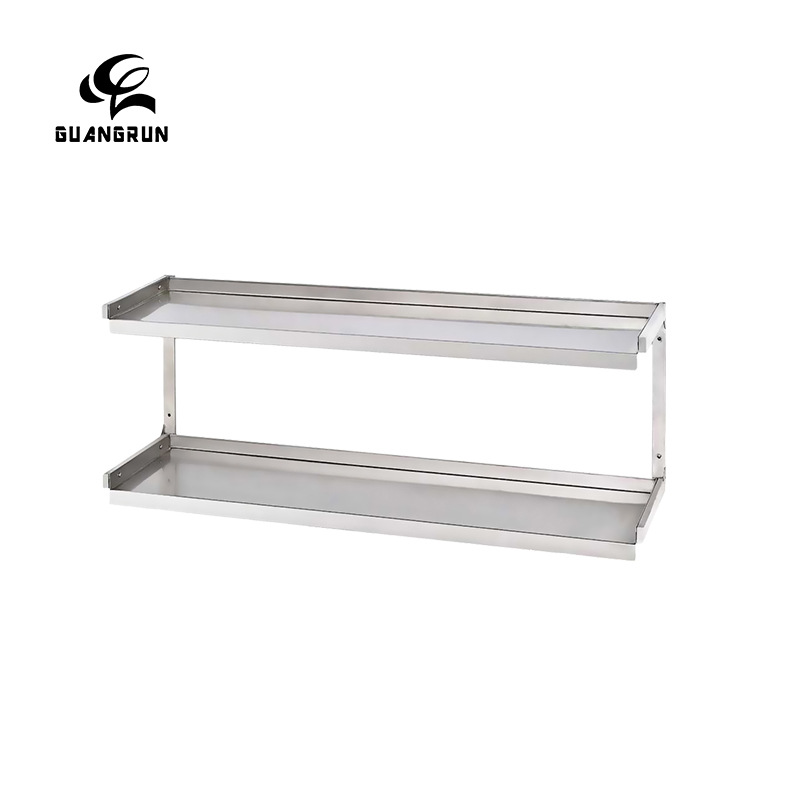 Guangrun genuino estante de acero inoxidable partición estante de pared doble GR-419