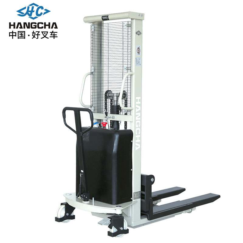 杭叉半电动堆高车电动叉车2吨小型升高车升降杭州液压托盘堆垛车
