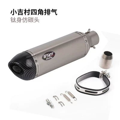 800 Race 421 Motorcycle – Motorcycle exhaust pipe - small-square-exhaust-pipe-titanium-body-imitation-carbon-head