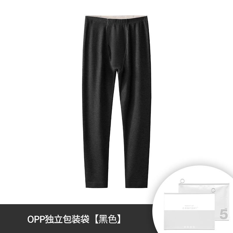 [Super suave y cálido] Nuevos pantalones térmicos transfronterizos más lana de seda gruesa de terciopelo otoño e invierno pantalones largos sin costuras para hombres en stock