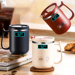 304 Stainless Steel Mug Portable Coffee Cup Insulated Cup Kettle Household Breakfast Cup Spoon Cover Office Water Cup 