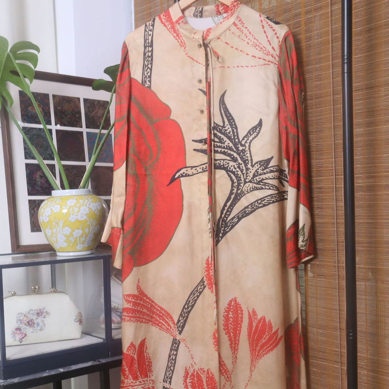 Special Offer, No Returns or Exchanges, New Chinese-Style Silk Dress, Mulberry Silk National Style Qipao Dress, Summer Casual Long Dress