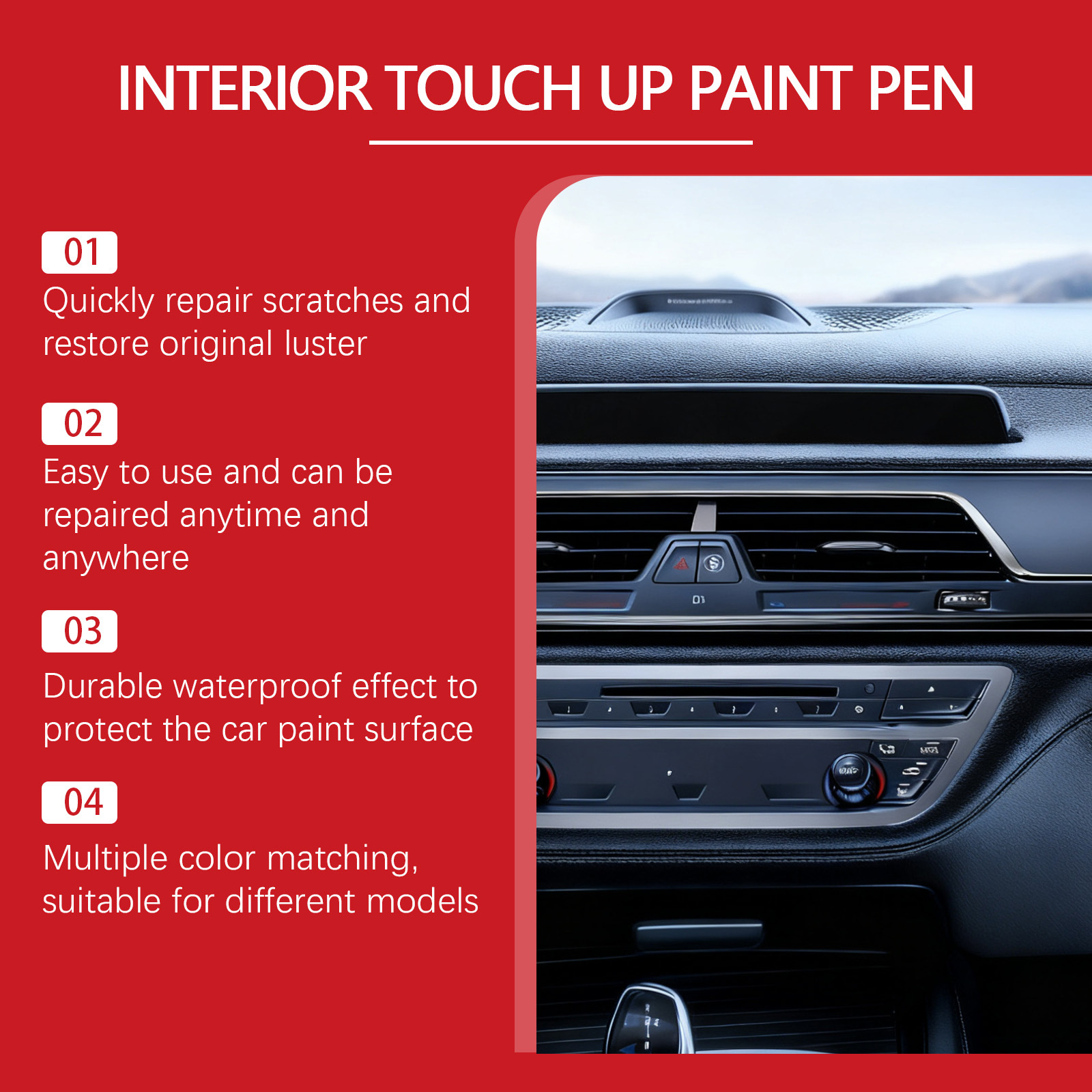 HOMONTH Car Touch-Up Paint Pen, for Car Body Scratch Repair, Paint Renovation, and Color Touch-Up