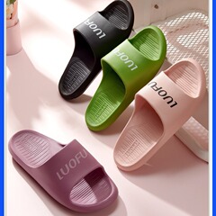 Luofu カップルスリッパ、家庭用大人用室内靴、シンプルな家庭用屋外耐摩耗性軽量カップルサンダル、トレンディなスリッパ