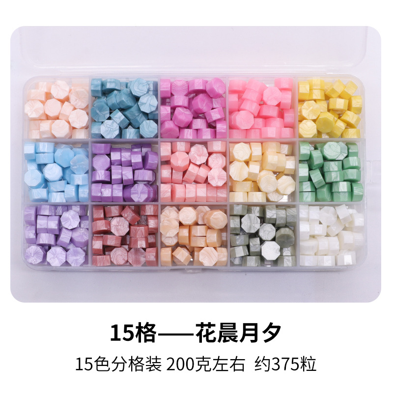 Fuego pintura cera grano traje de color mezclado 24 caja de cuadros de color ocho lados fuego pintura sellado cera fuego pintura sello cera grano fábrica al por mayor