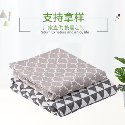 格子面料简约现代布匹北欧风格棉麻ins餐桌布沙发涤棉布全盖布料|ms