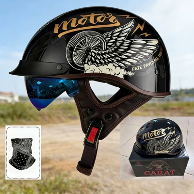 Motosiklet kaskı (dəbilqə) – Helmets, Wholesale - 03-015-glossy-black-flywheel-with-face-towel-with-white-mirror-m