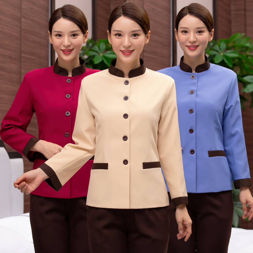Cleaning clothes long sleeve autumn and winter clothes residential property aunt housekeeping cleaning clothes hotel room cleaning work clothes cotton-padded jacket
