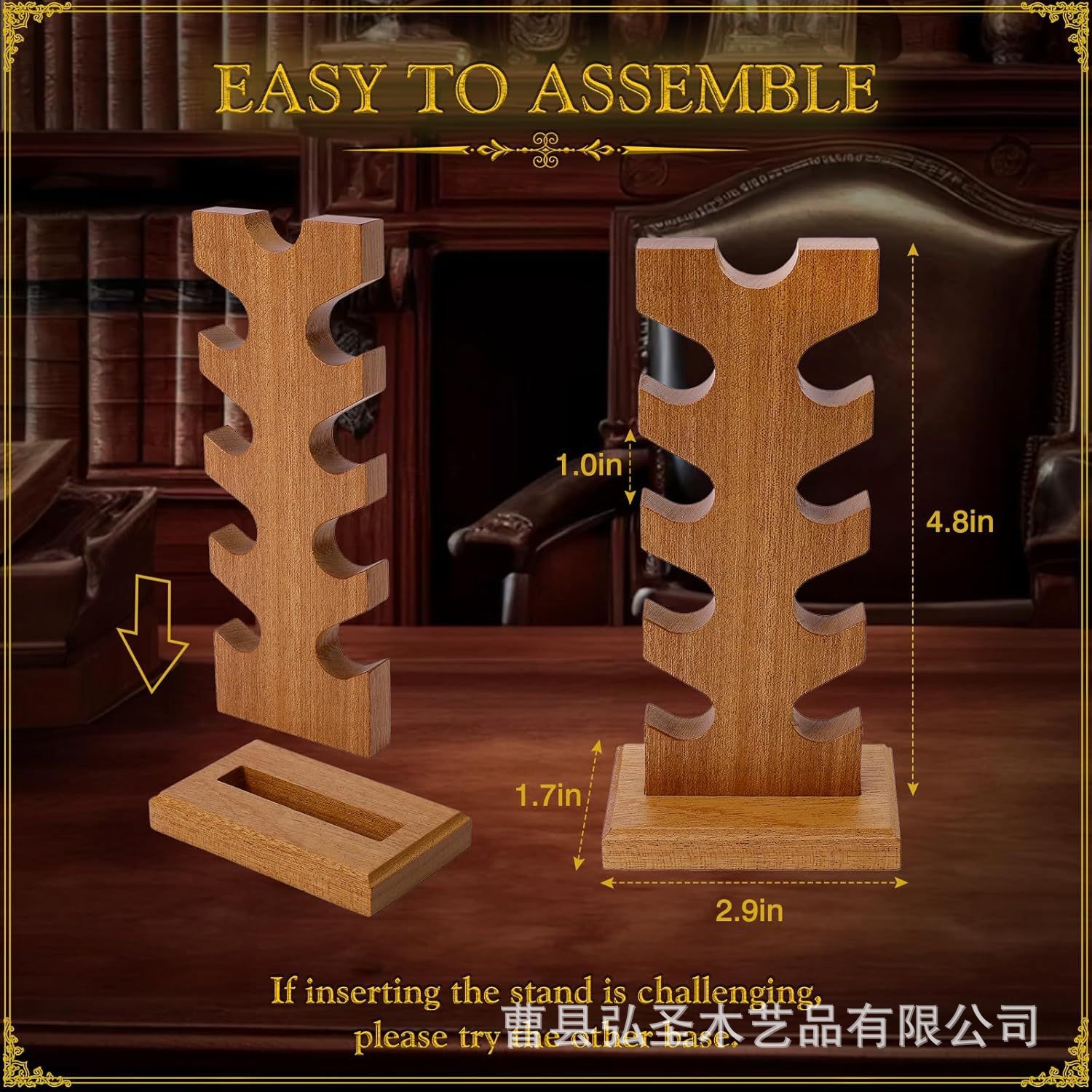 Estante de varita mágica multicapa de madera Estante de exhibición de colección de varita mágica de madera maciza Soporte de almacenamiento de cetro de escritorio