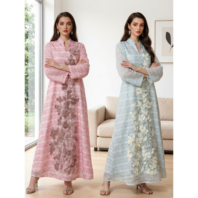 New Style Rhinestone Printed Dress Factory Wholesale Women's Clothing Long Dress Festival Heavy-Duty Long-Sleeve Dress New Style Rhinestone Printed Dress Factory Wholesale Women's Clothing Long Dress Festival Heavy-Duty Long-Sleeve Dress