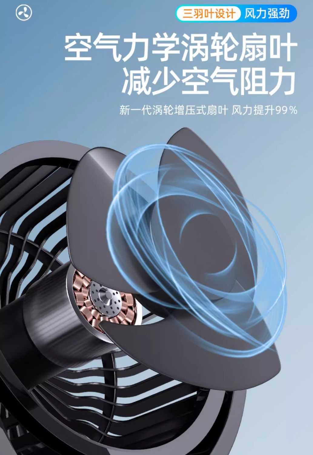Car fan 12v large truck 24v small bread automatic shaking head double head powerful car fan usb