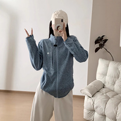 艾米尔25秋冬新品su家女士休闲针织抓绒拉链开衫立领外套P7063
