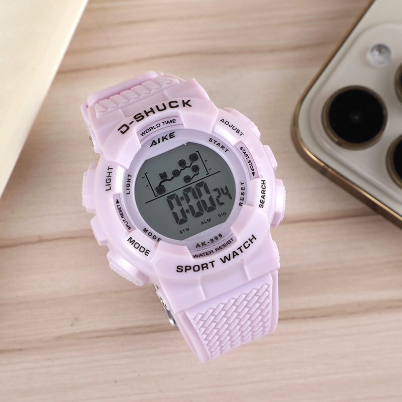 Reloj electrónico deportivo de tendencia para estudiantes de secundaria anti-caída multifuncional Cool Nightlight Reloj electrónico impermeable