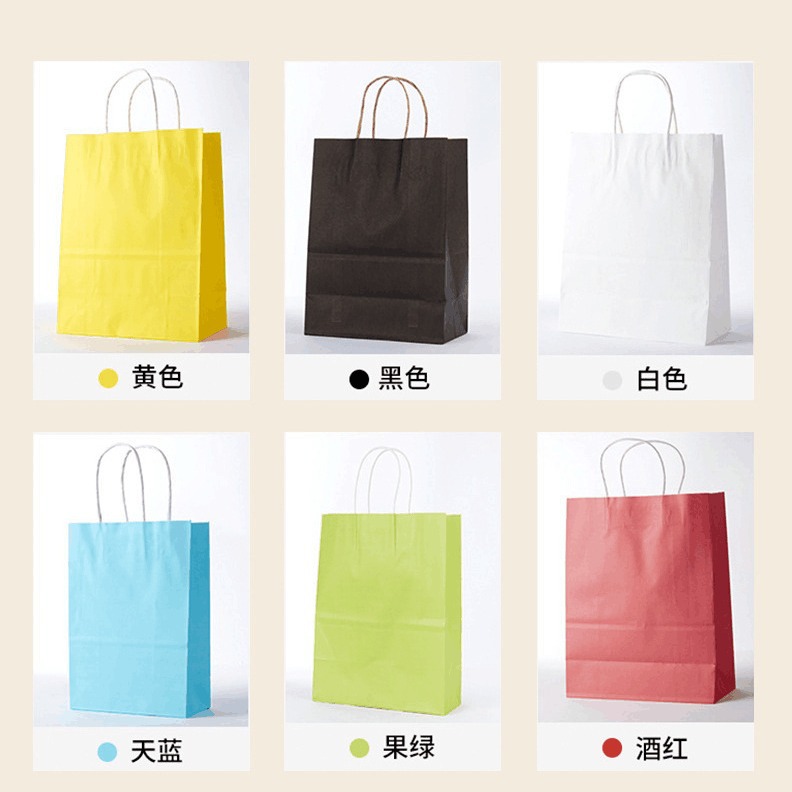 现货手提牛皮纸袋收纳手提袋礼品袋高级感包装定制批发外卖打包袋