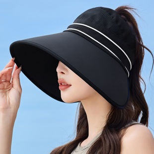 Lightweight Breathable Mesh Empty Top Hat Large Brim Summer Sun Protection UV Protection All-match Breathable Half Empty Top Sunshade Hat