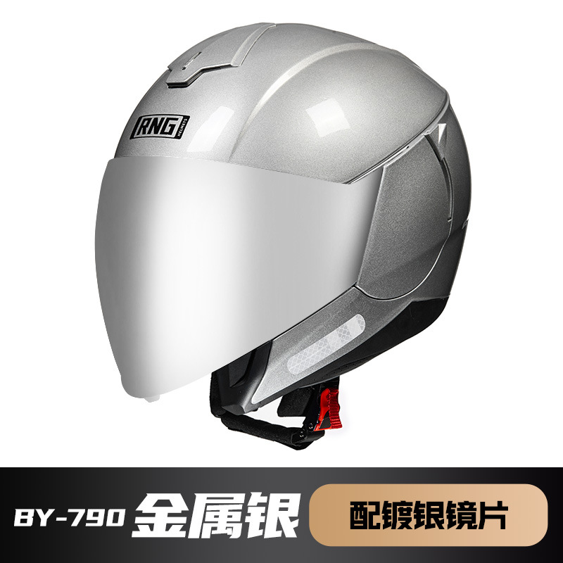 RNG marca motocicleta casco 3/4 medio casco motocicleta unisex casco montar casco coreano pedal casco