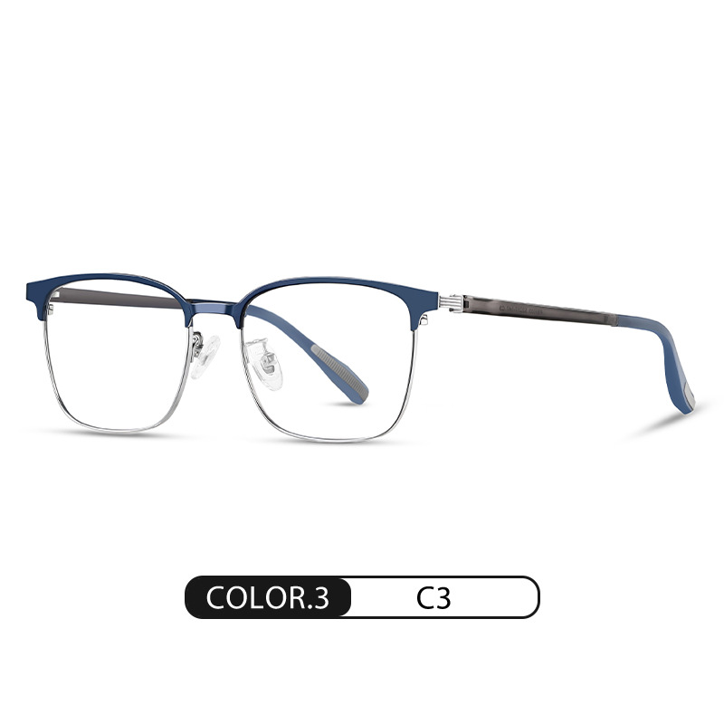 Spot al por mayor marco óptico F51103 negocio de moda se puede equipar con gafas de miopía de montura cuadrada Marco de gafas de titanio puro para hombres transfronterizos