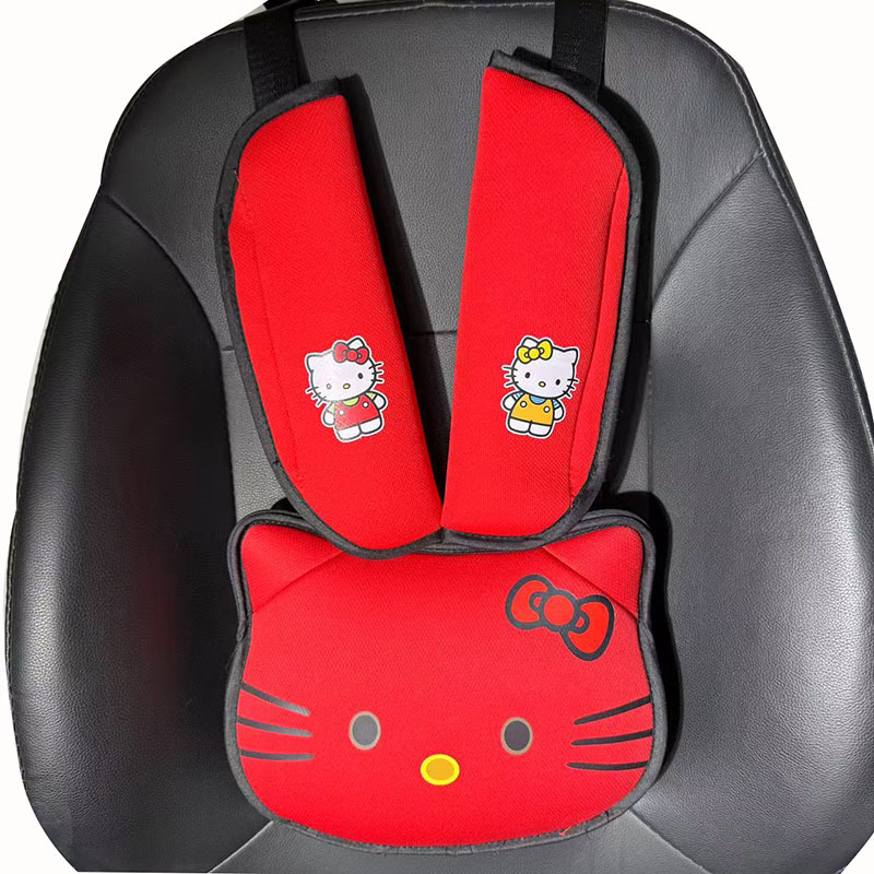 Cat Head Auxiliary Safety Belt Limiter Holder, Car Kids Safety Belt Adjustment Anti-Stranglehold Shoulder Protector